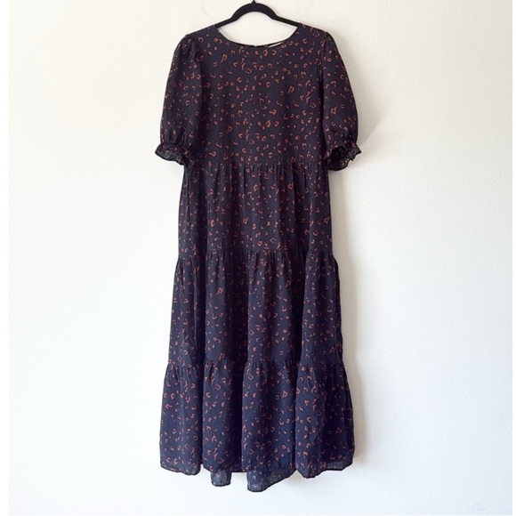 Apricot Oversized Midi  Patterned Dress - Picture 2 of 13